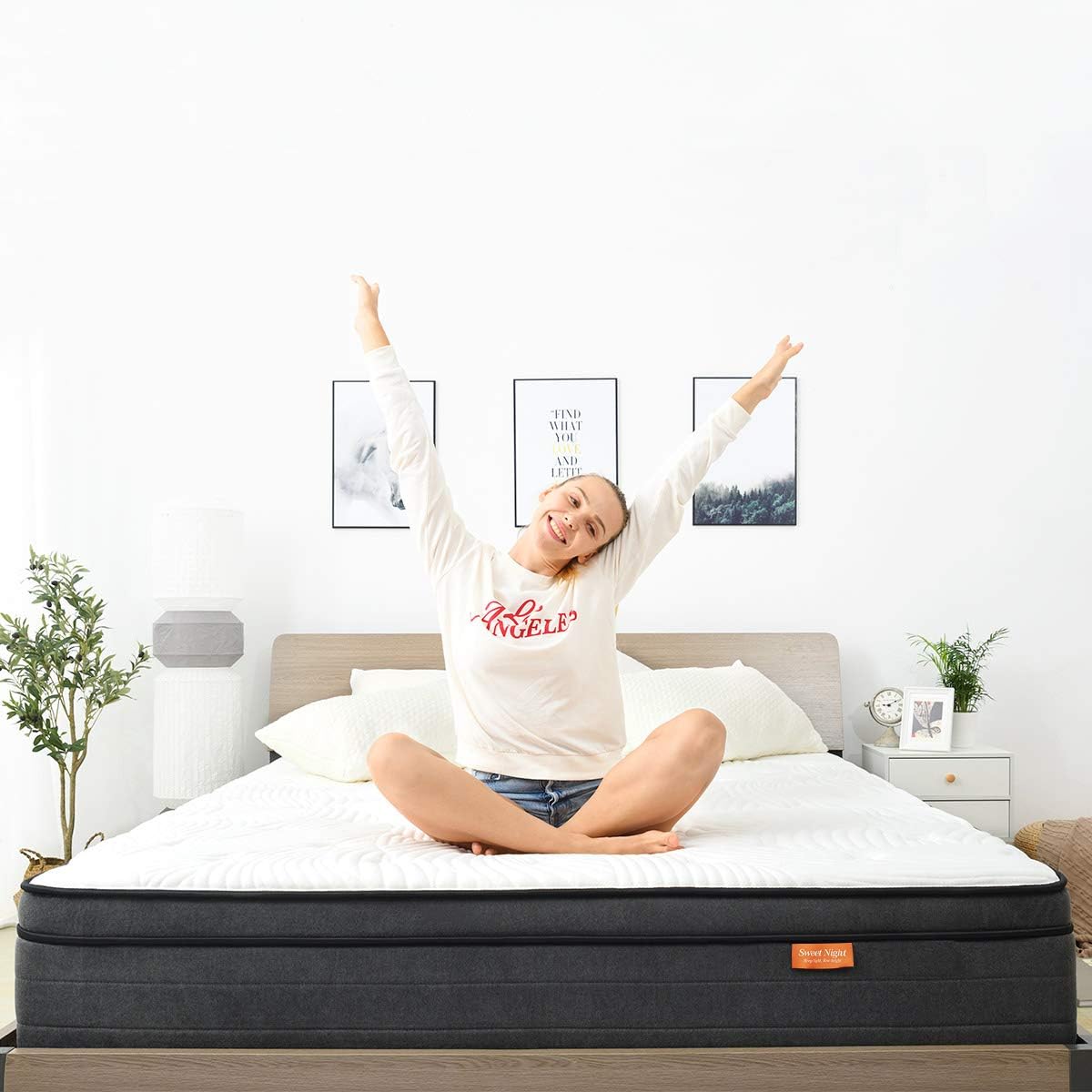 Sweetnight Izer Matras, 120 x 200 cm, 7-zone pocketveringmatras met gelschuim, puntelastische pocketveringmatras, Öko-Tex gecertificeerd, hardheidsgraad 4 hoogte 20 cm