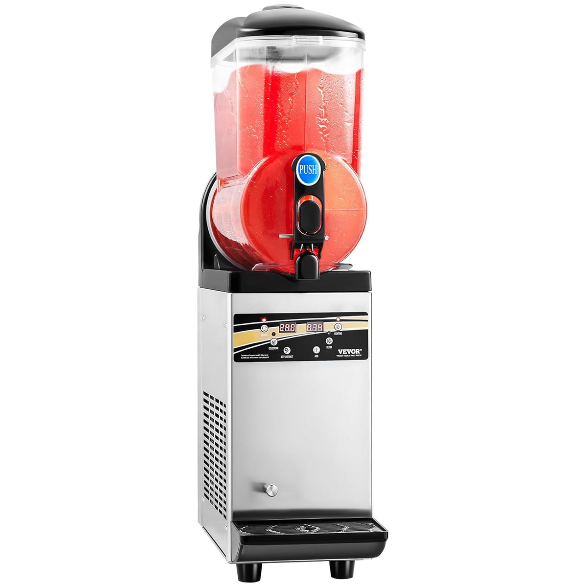 VEVOR Commerciële IJsdrankenmachine, 15 liter roestvrij staal, slush-mixer voor feestjes, restaurants, cafés, bars