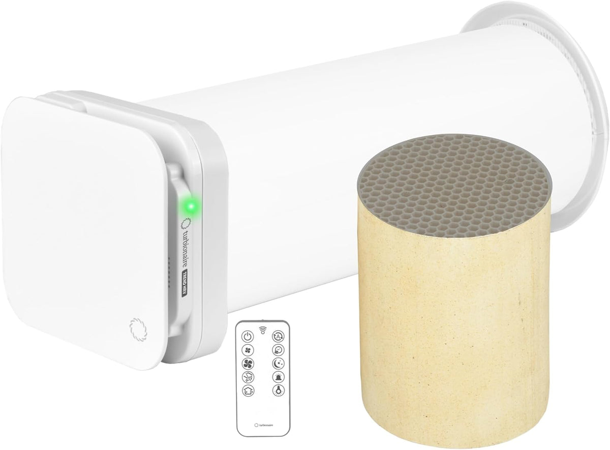 Turbionaire Trend HRV 150 WMW – Decentrale VMC Met Warmteterugwinning, Wifi, Vochtsensor, Afstandsbediening, 8 Snelheden, DC-Motor, Omkeerbare Luchtstroom, 150 Mm, 3 Jaar Garantie