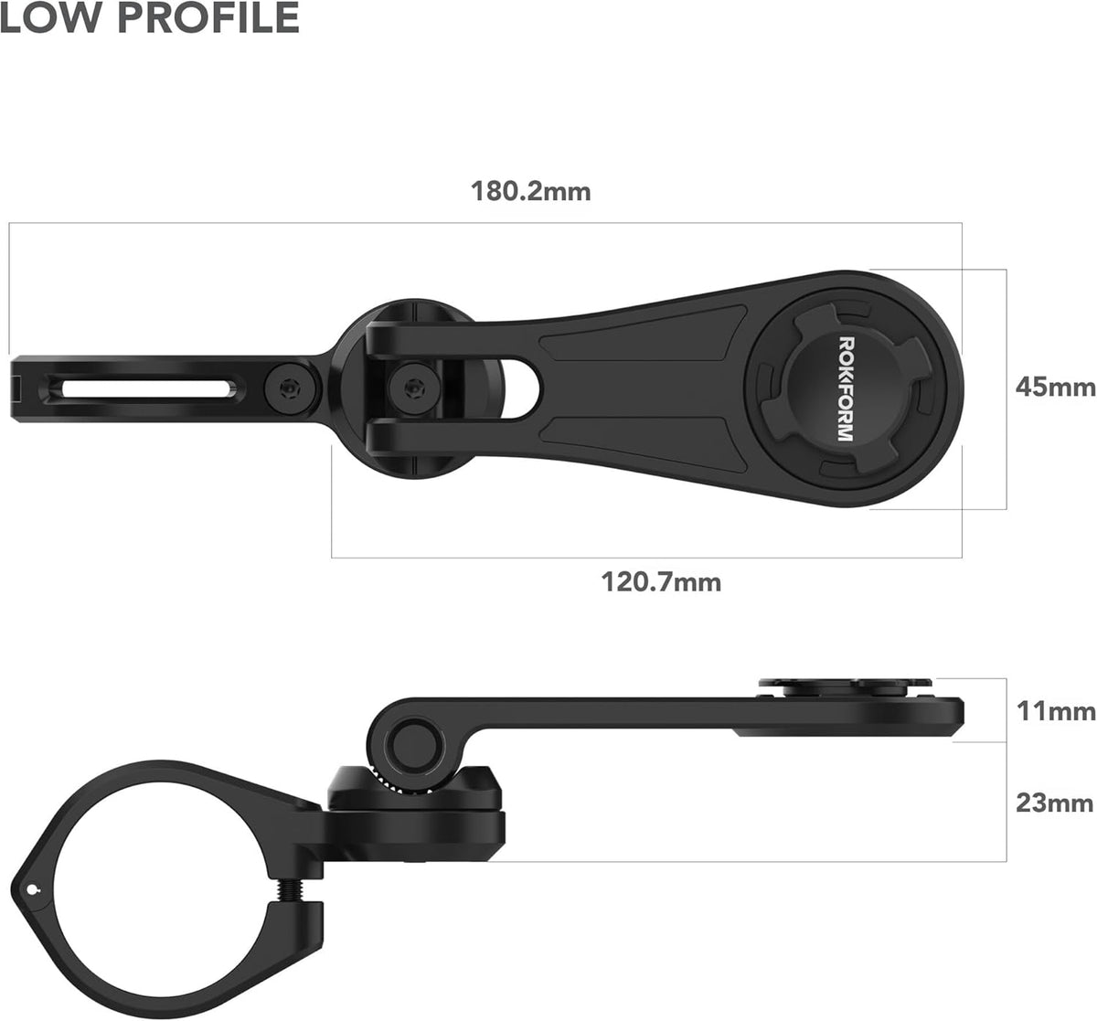 Rokform 334101P Pro Series Motorfiets Stuur Telefoon Mount - Zwart