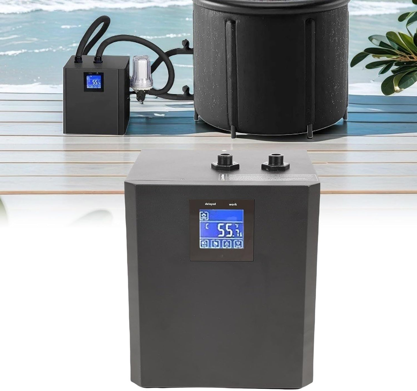 IJsbadwaterkoeler – Waterkoeler – Cold Plunge Koeler – IJsbad Koeler – Badkoelsysteem – 1/3 Pk EU-Plug 220V – LCD-Touchscreen Met Afstandsbediening