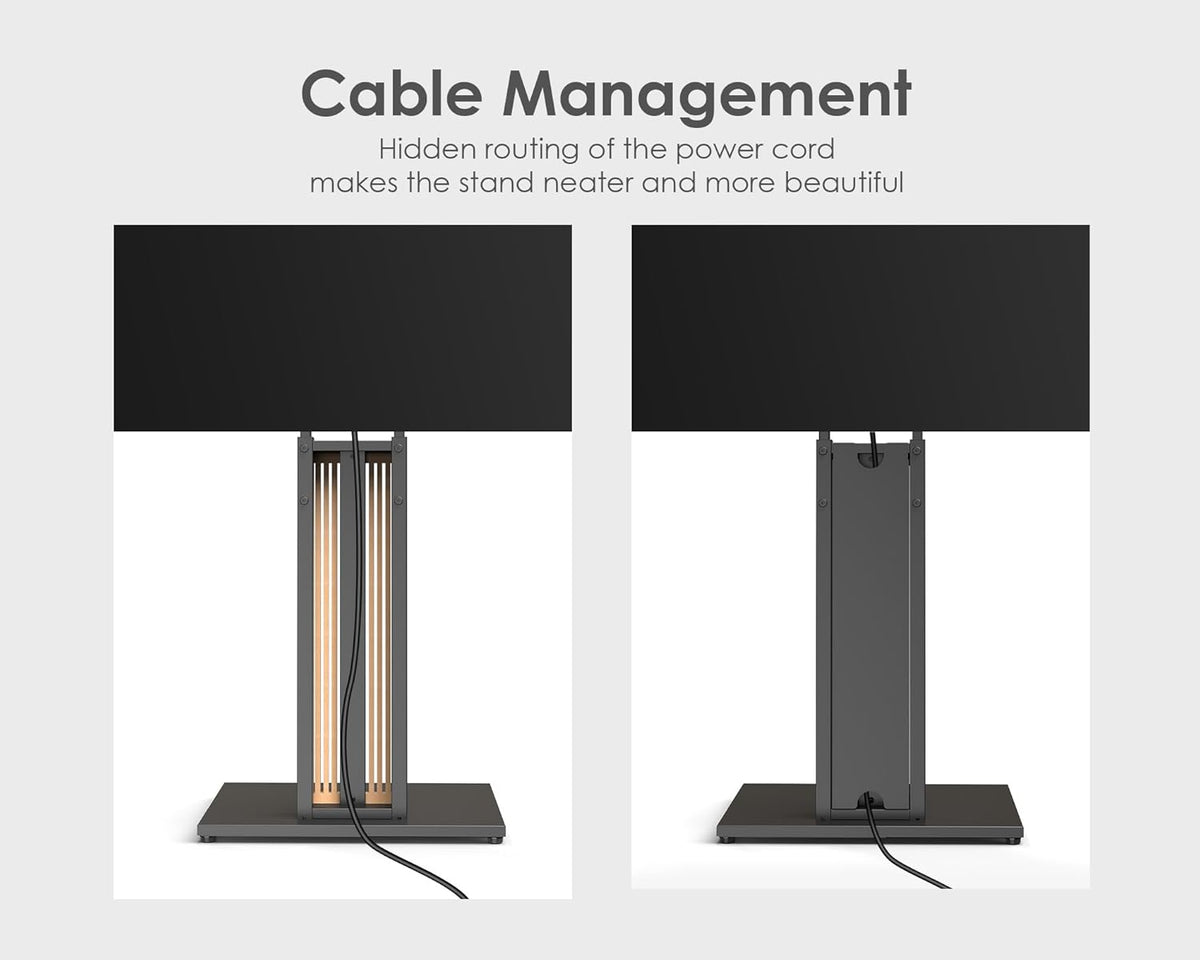 FITUEYES Design Vloer TV-standaard voor 32-65 Inch TV's Beukenhout Hoogteverstelling Vrijstaande TV-standaard ±30° Draaibaar Kabelbeheer Zen Serie
