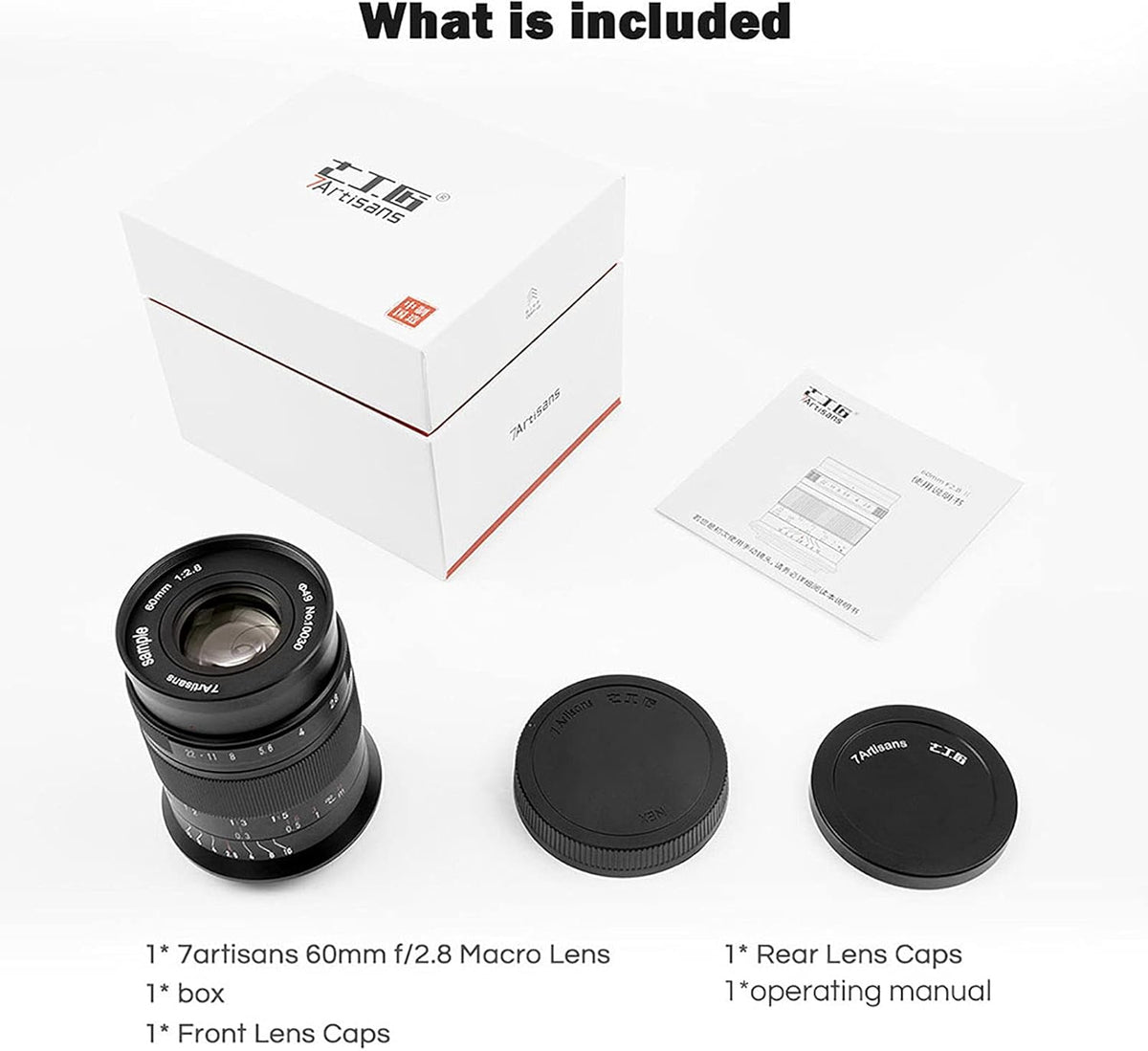 7artisans 60mm F2.8 II V2.0 APS-C macrolens, compatibel met Fuji X-mount camera's Camera's X-A1 X-A10 X-A2 X-A3 A-AT X-M1 XM2 X-T1 X-T3 X -T10 X-T2 X-T20 X-T30 X-Pro1 X-Pro2 X-E1 X-E2 E-E2s X-E3