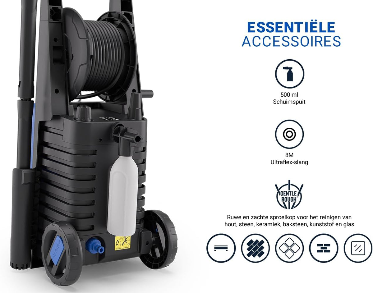 Hogedrukreiniger – High Pressure Cleaner – Waterstraalreiniger – Terrasreiniger – Auto Wasmachine – 150 Bar Druk – 2200 Watt Vermogen