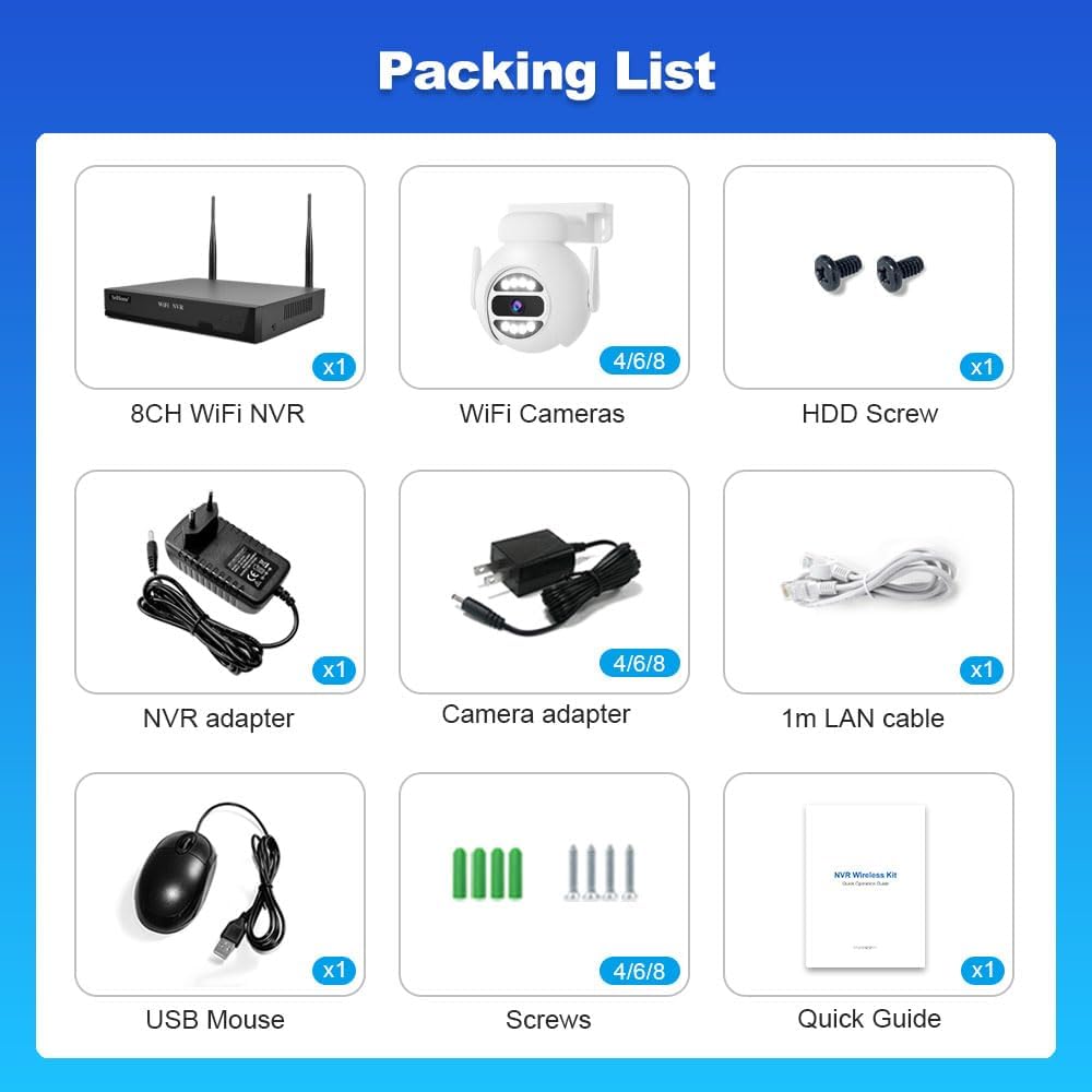 Beveiligingscamera Set – Wifi Camera – IP Camera – Surveillance Camera – PTZ Camera – 5MP Resolutie – Nachtzicht Met Kleurzicht