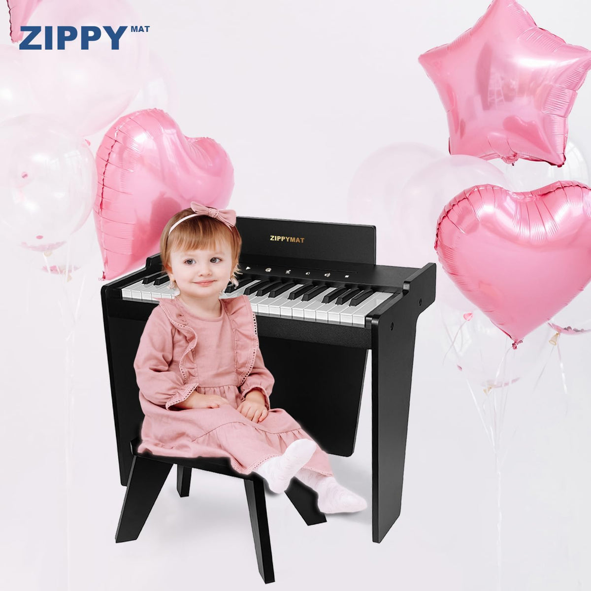 Kinderpiano – Speelgoedpiano – Digitale Piano – Pianoklavier – Muziekinstrument – Zwart – 37 Toetsen – 3 Volledige Octaven