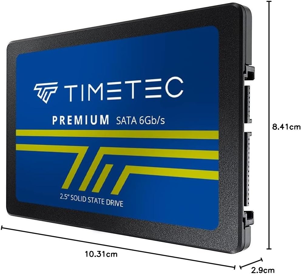 Timetec 1TB SSD 3D NAND SATA III 6Gb/s 2,5 inch 7 mm (0,28") 800TBW Leessnelheid Tot 530 MB/s SLC Cache Prestatieverbetering Interne Solid State-schijf voor pc Computer Desktop en laptop