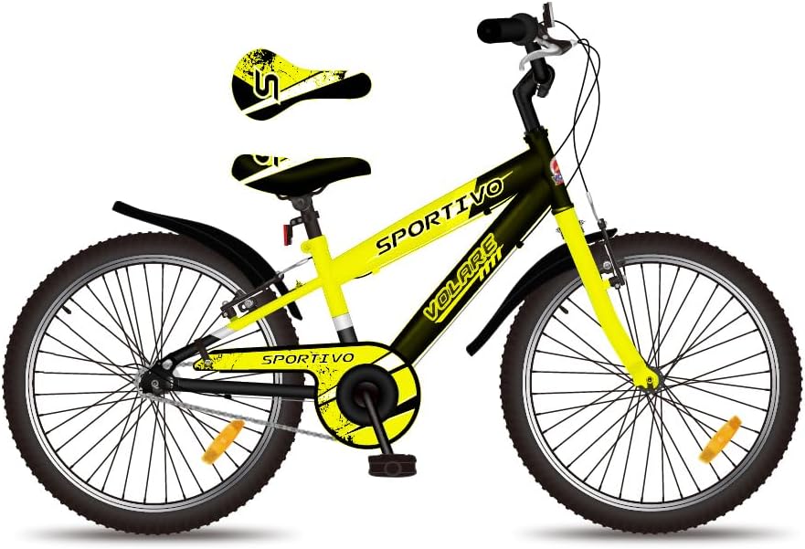 Sportfiets, geel, 20 inch (50,8 cm), bolvormig, uniseks, kinderen