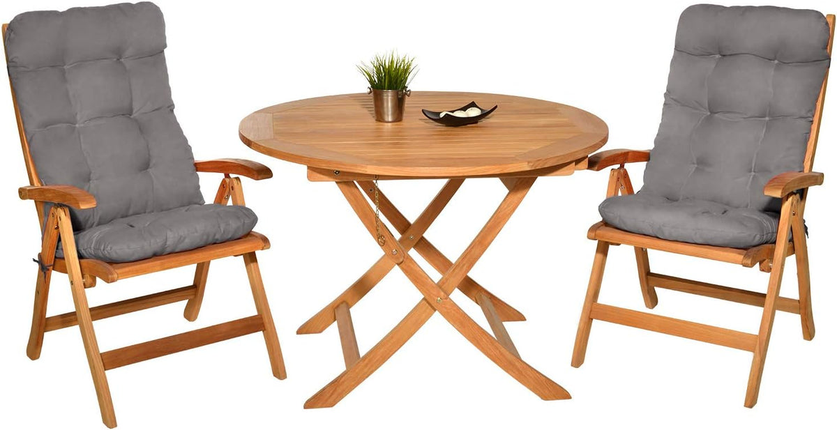 Beautissu Tuinkussen Set van 4 120x50x8cm Flair HL Zitkussen Hoge Rug Kussen Tuin Meubelen Kussen voor Tuinstoelen Rugkussen Lichtgrijs