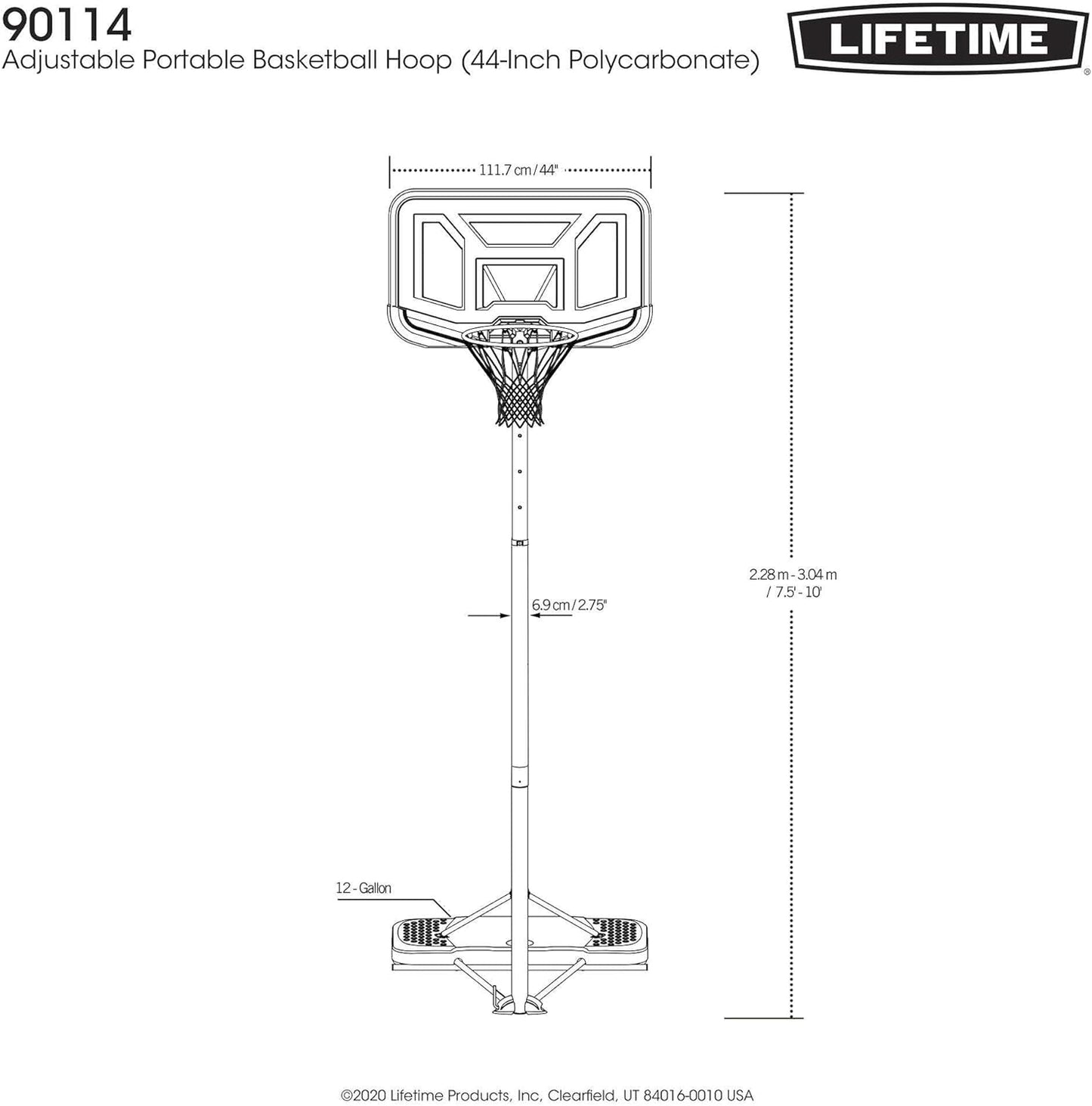 Lifetime Basketbalsysteem Streamline Basketbalstandaard, kleurrijk, M