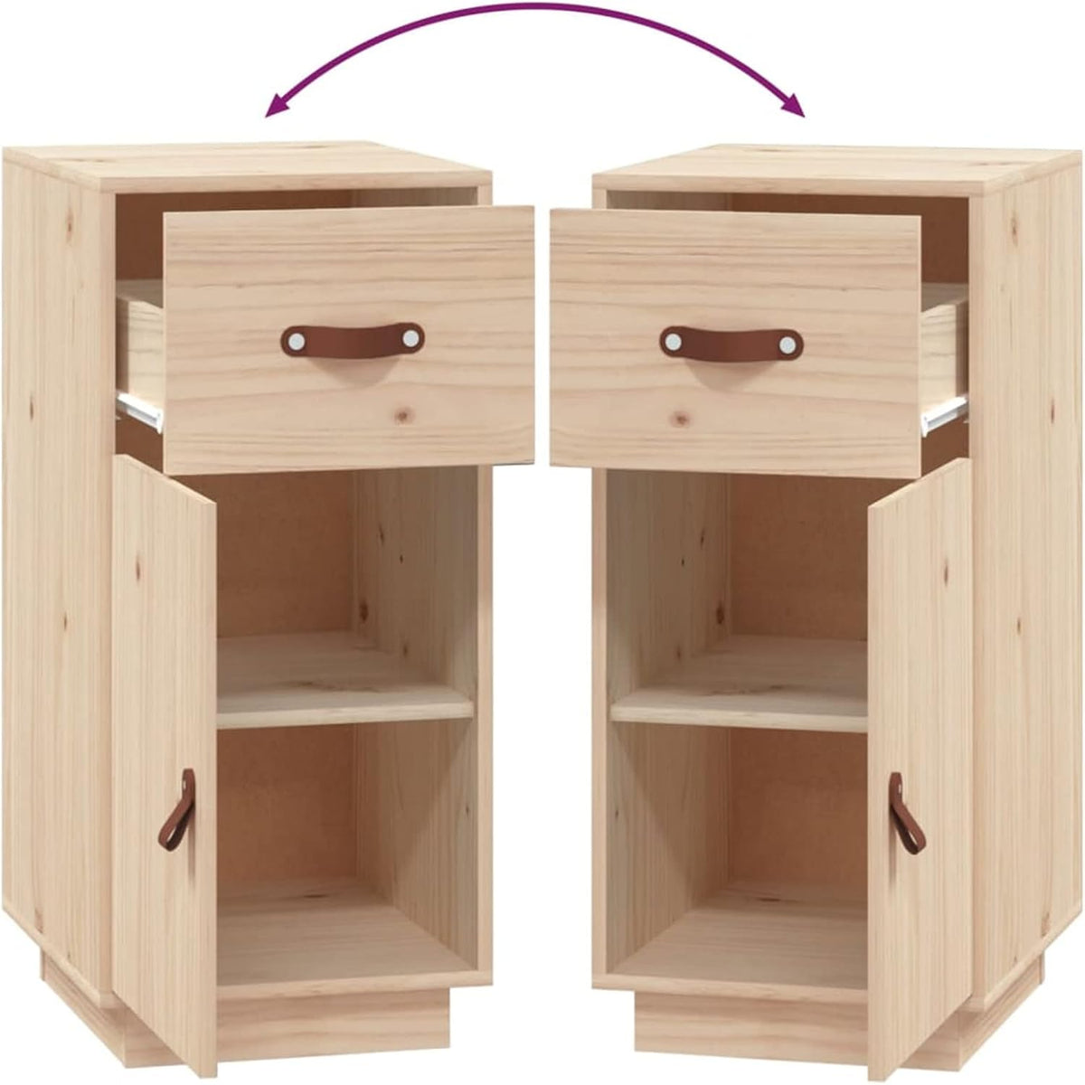 Sideboard Living Room Cabinets Living Room Oblique Storage Cabinet Sideboard 34x40x75cm Solid Wood Pine - QUORE