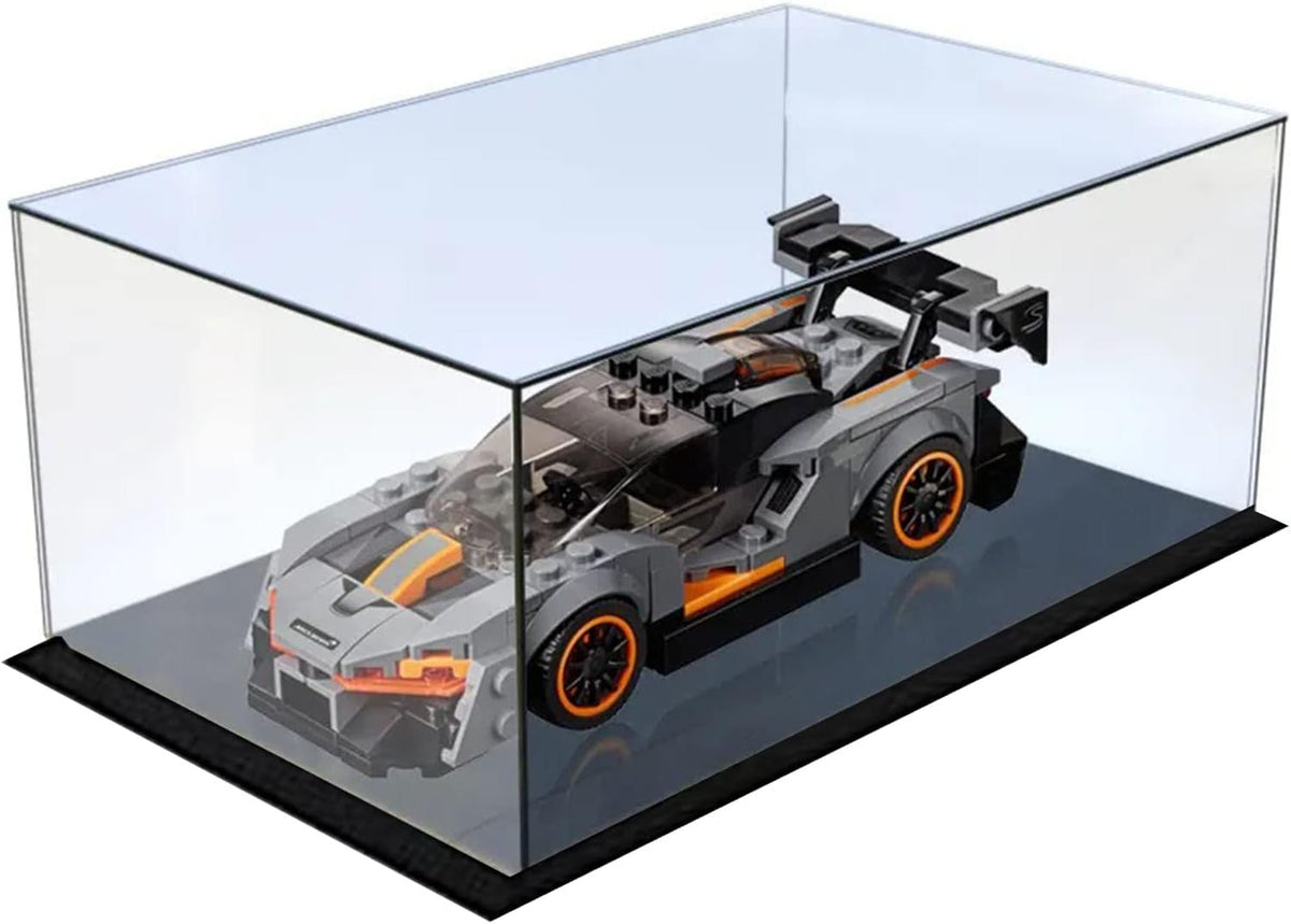 Display case box, helder acryldisplay, stofdicht, showcase met verdikkingsbasis, voor display, actiefiguren, thuisopslag, organizer, speelgoed (55 x 33 x 30 cm)