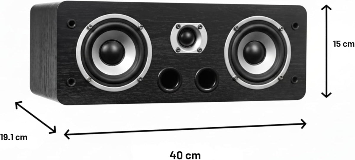 Dynavoice Magic C-4 Zwart Mat – Passieve Center Luidspreker 2-Weg, 2x4" Woofer + 1" Tweeter, Front Bass Reflex, 100W, voor Home Cinema 5.1 en 7.1