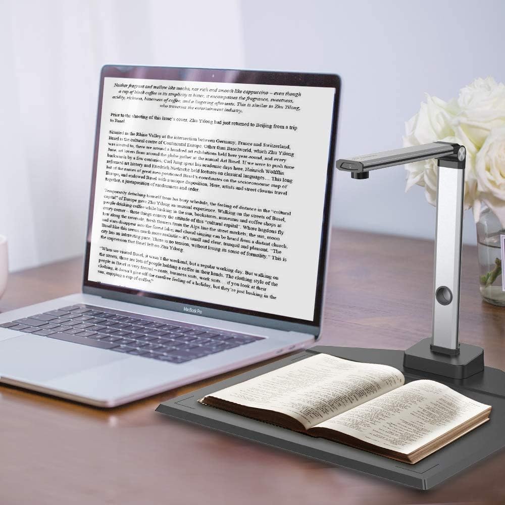 JOYUSING 14MP HD draagbare USB-overheadscanner - Scan documenten Meertalige OCR, snel scannen, converteren naar PDF/Word/Txt/Excel op Windows en PDF op Mac-systeem