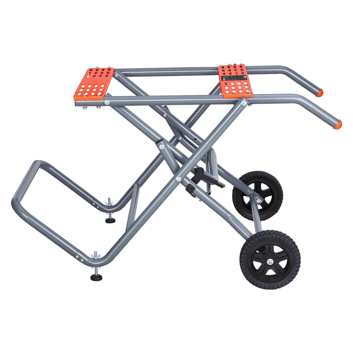 VEVOR Portable Table Saw Stand, 158kg Load Capacity, Rolling Folding Table Saw Table with 8 Inch Rubber Wheels, Heavy Duty Construction, Easy Storage, Universal for Most Brands