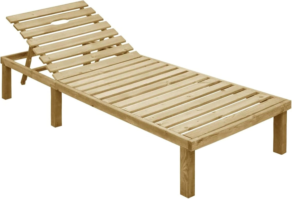 Houten Ligstoel Buiten – Tuinstoel – Lounger – Relaxstoel – Ligbed – Verstelbare Rugleuning – Weerbestendig Grenenhout