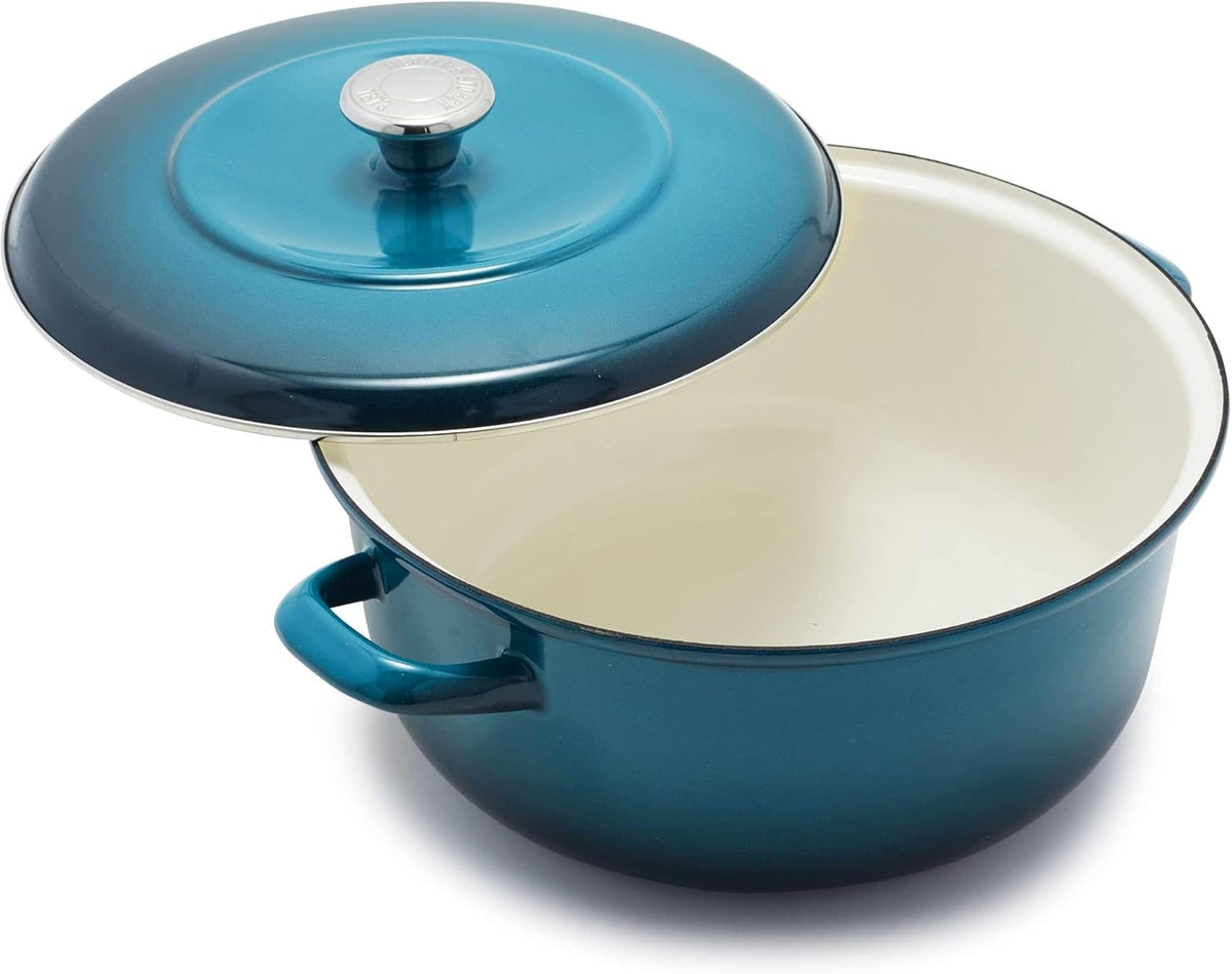 Braadpan – Stoofpan – Gietijzeren Pan – Dutch Oven – Grillpan – Geëmailleerd IJzer – 26 cm / 5 L – Ovenbestendig tot 300 °C – Geschikt voor Alle Warmtebronnen – Mat Zwart - QUORE