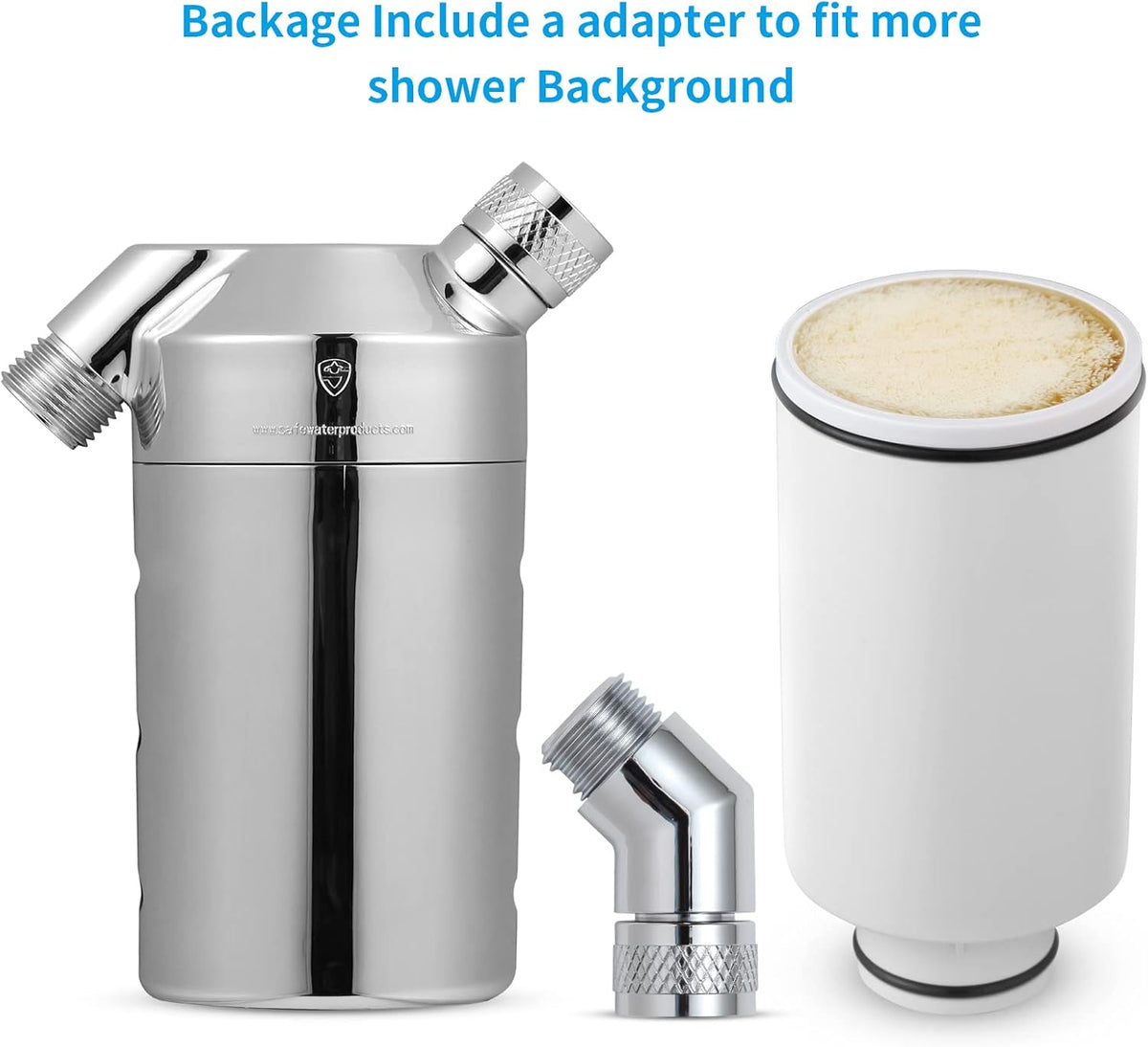 Inline legionellafilter – Legionella filter – Douchefilter – Waterfilter – Bacteriefilter – Voor wanddouche – 1/2" Mannelijke/Vrouwelijke aansluiting – Meer dan 20.000 liter levensduur