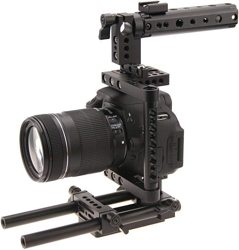 CAMVATE Camera Cage Rig w/Top Handvat Statief Mount Plaat voor Nikon Sony Panasonnic