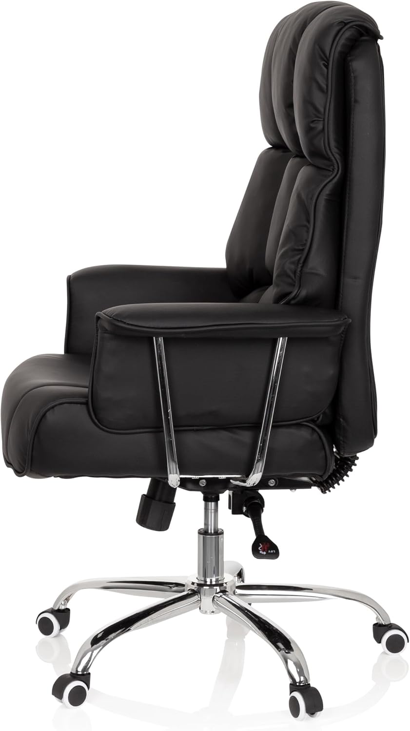 hjh OFFICE 706814 XXL managersstoel Commander kunstleer zwart bureaustoel dik gevoerd, kantelfunctie, hoge rugleuning, zwart 2
