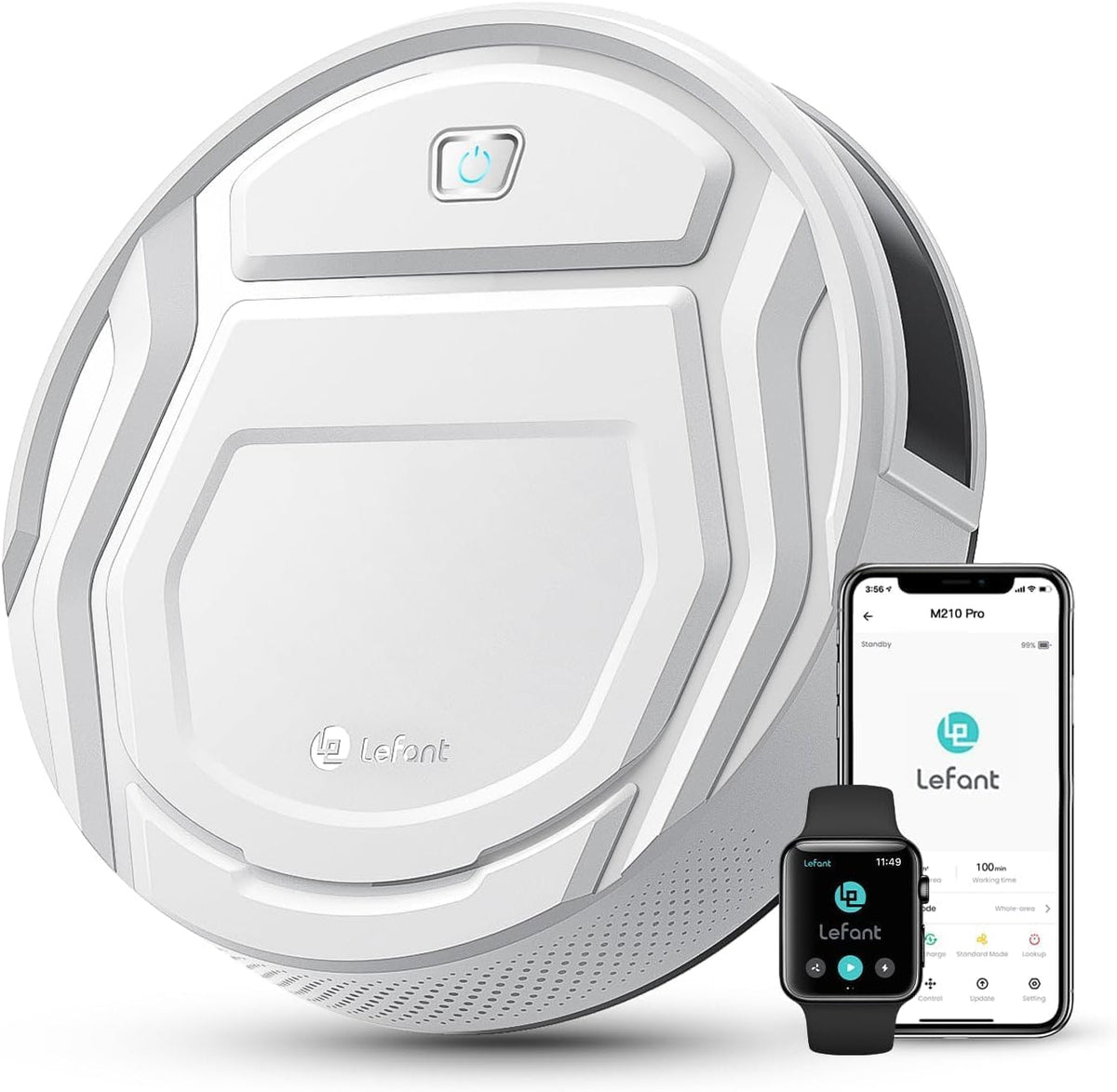 Robotstofzuiger – Robotstofzuiger – Stofzuigerrobot – Slimme Stofzuiger – Automatische Stofzuiger – Compact 28 cm Breed – Borstelloze Zuigmond Tegen Dierenharen