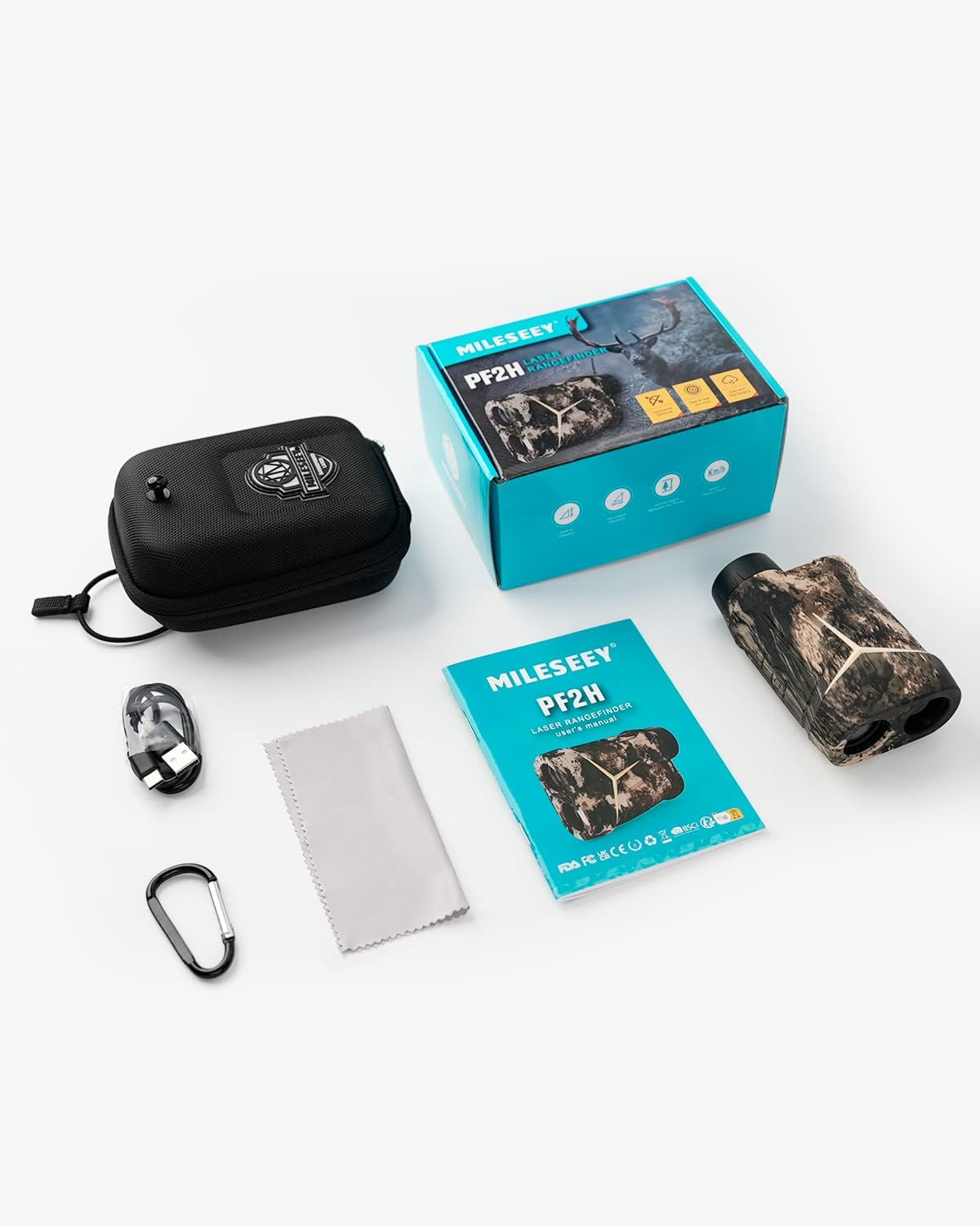 MiLESEEY oplaadbare jachtafstandsmeter, 800 yd, ±0,5 m nauwkeurigheid, laserafstandsmeter met hoekcompensatie en horizontale afstand, scanmodus, snelheid, boogmodus