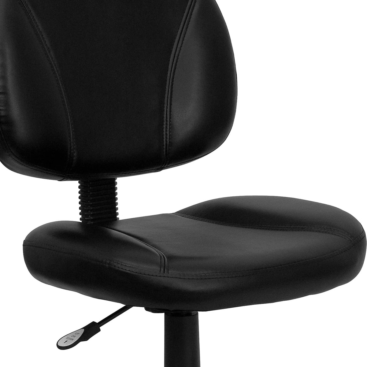 Flash Furniture Mid-Back lederen ergonomische draaibare taakstoel, metaal, zwart, 58,42 x 55,88 x 22,86 cm