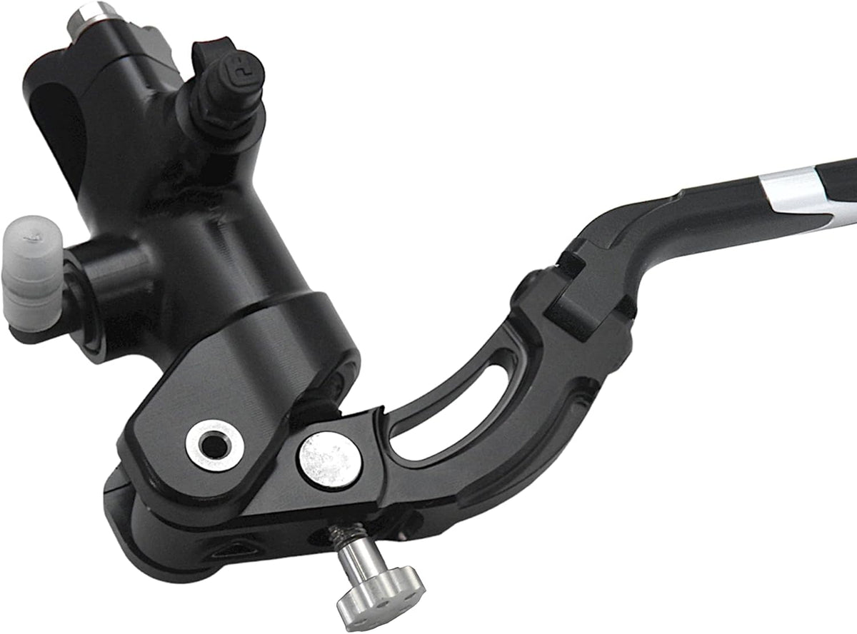 Gesmede koppelingspomp 16 x 18 met zwart geanodiseerde pompbehuizing, hendel Revolution lang zilver (knop + inzet) voor Ducati Panigale V4 van 2018 tot 2022, CC 1103