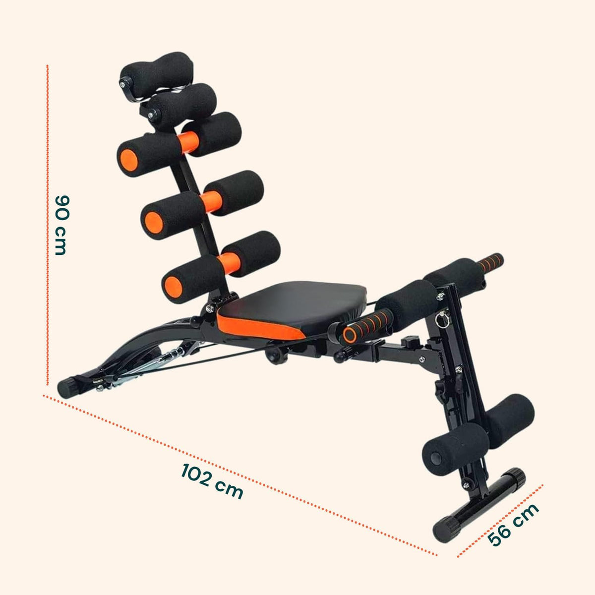 Wintem Multifunctionele 22-in-1 bank voor training thuis, met kantelbare rugleuning, draaibare zitting, elastische verlengstukken en opvouwbare structuur, ruimtebesparend