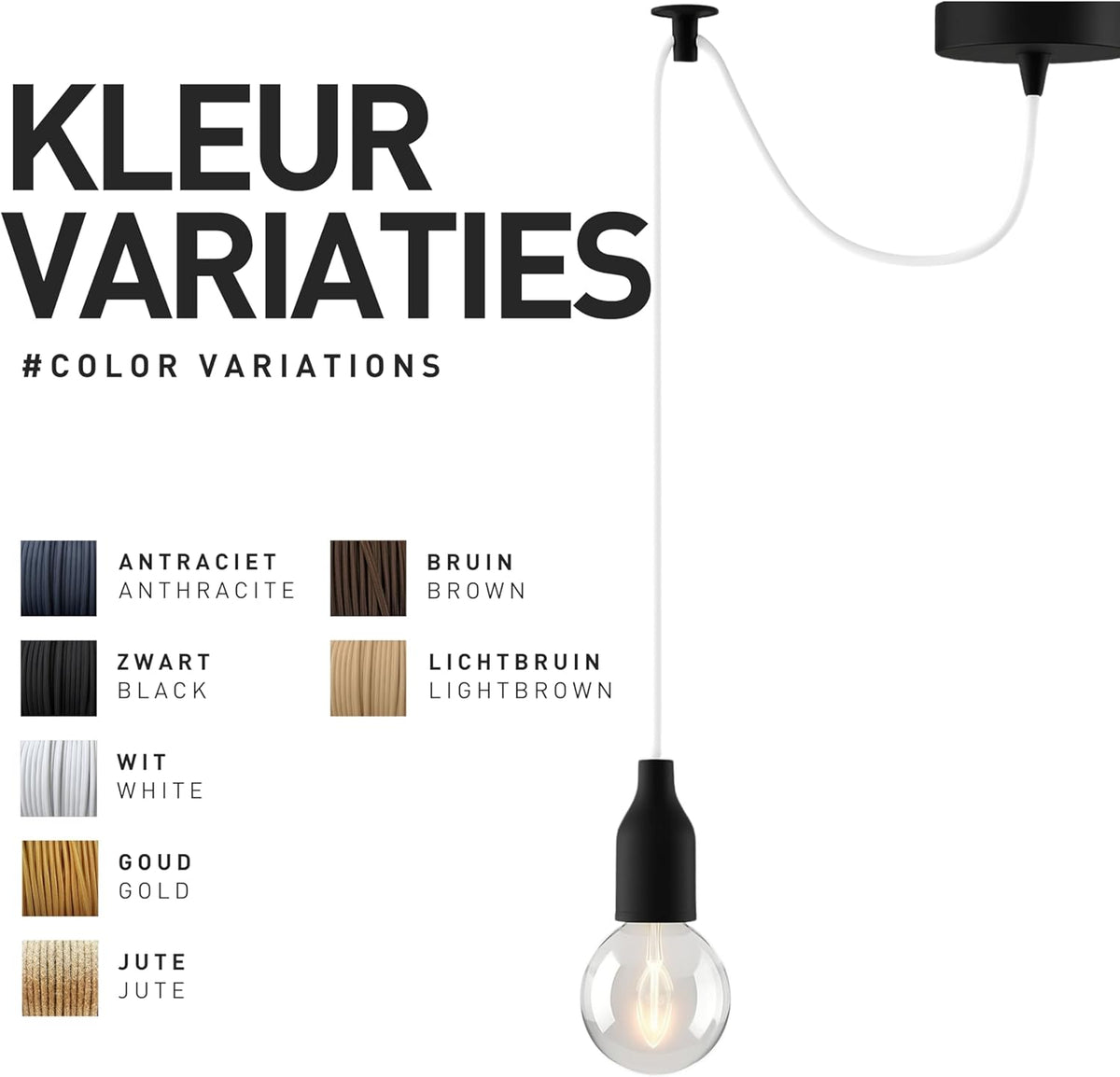 Textielkabel Gedraaid – Lampenkabel – Lampensnoer – Stofkabel – Stroomkabel – Lichtbruin, 50 m, 3-Aderig, 3 x 0,75 mm² – Flexibel En Knikbestendig – Voor Geaarde Lampen