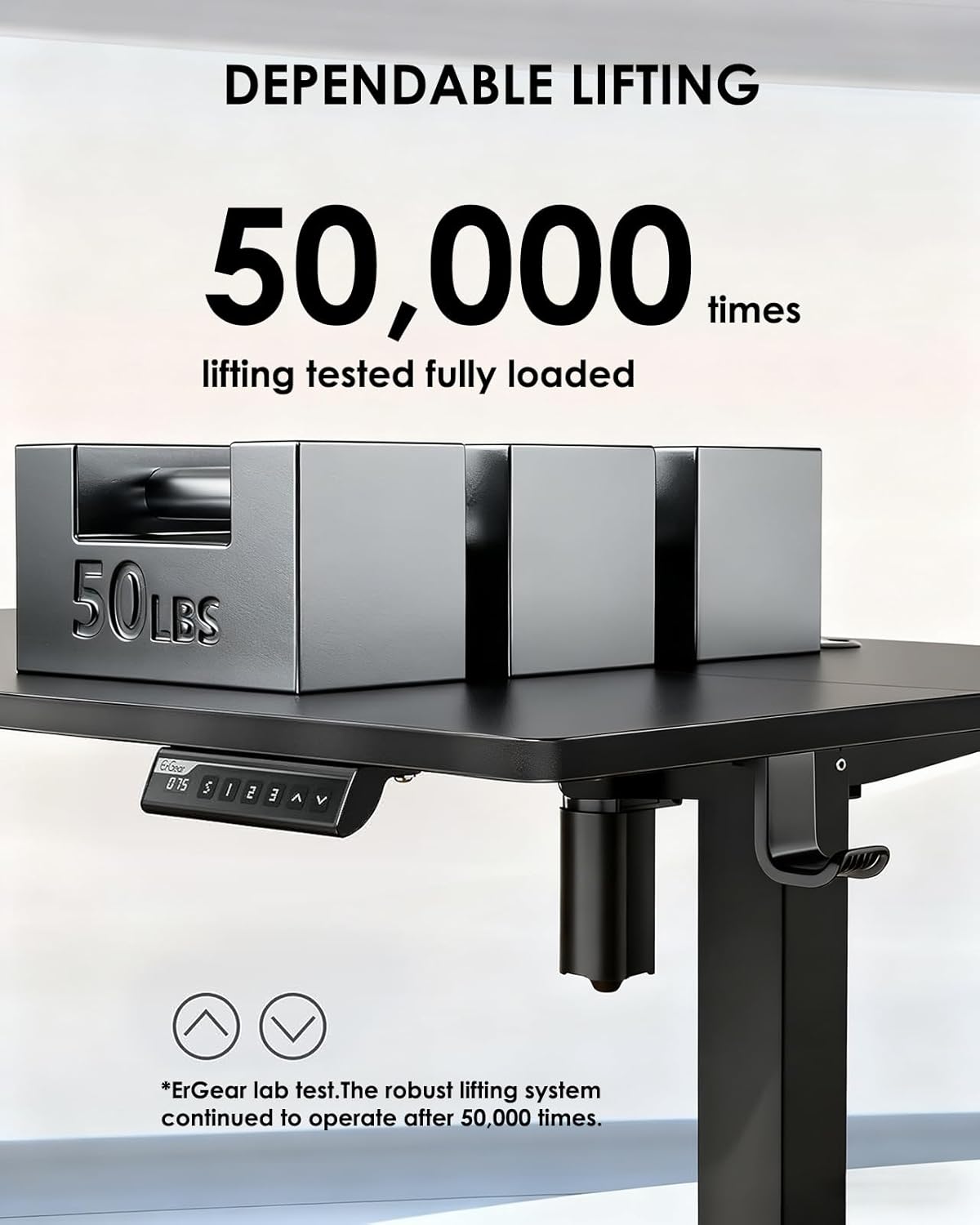 ErGear Elektrisch Zit-Sta Bureau Hoogte Verstelbaar 140 x 70 cm, Zit-Sta Bureau met 4 Geheugen Smart Paneel voor Kantoor thuis met Verdeelplaat