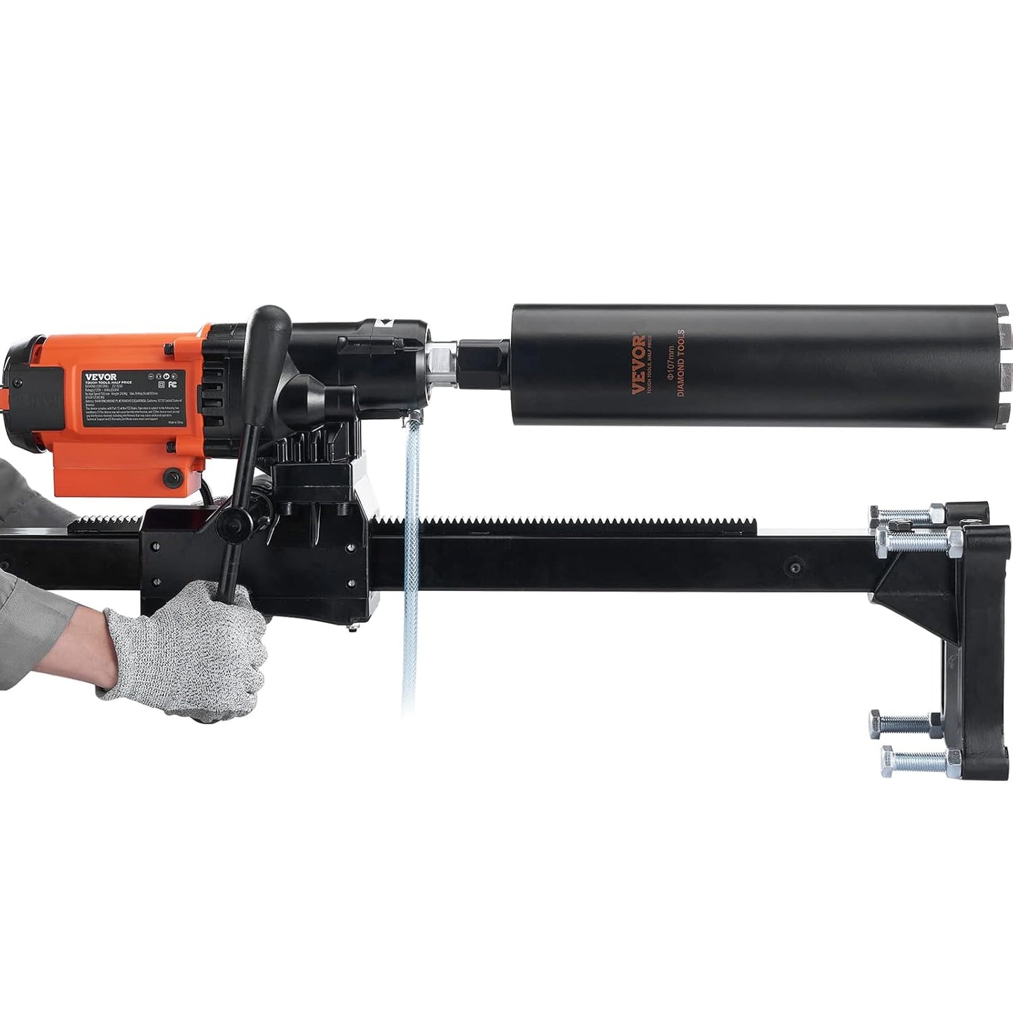 VEVOR Diamond core drill bit with holder max. diameter 20cm max. depth 60cm 2500W diamond drill wet and dry drilling 750rpm diamond drill for concrete, construction