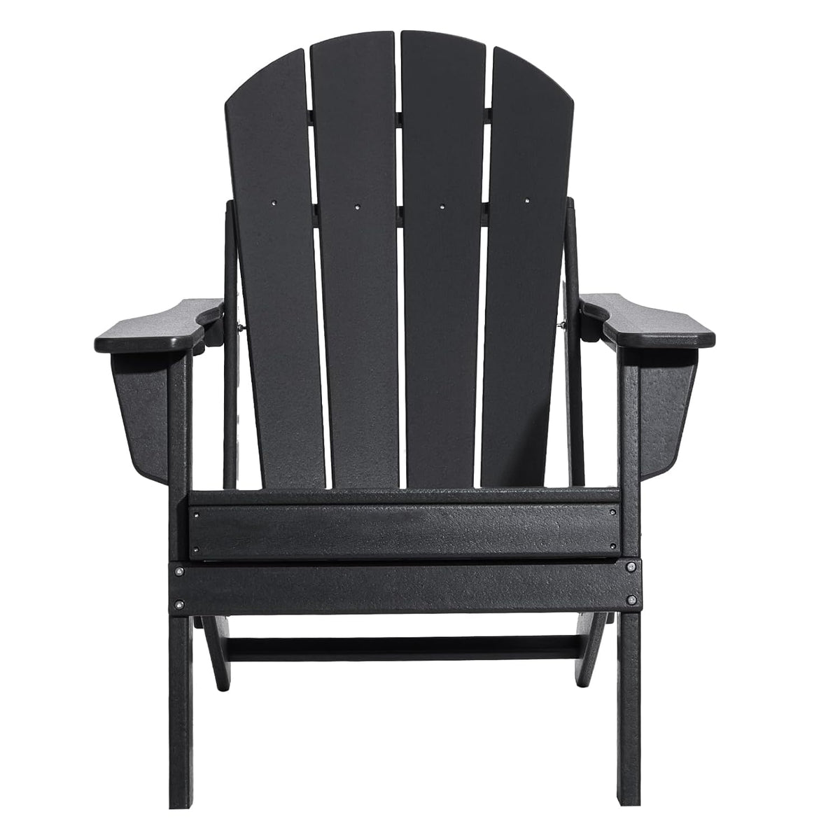 VEVOR Adirondack Stoelen van kunststof, set van 2, inklapbaar, draagbaar, weerbestendig, voor terras, met bekerhouder, ergonomische ontspanningsarmleuning, voor tuin en binnenplaats, zwart