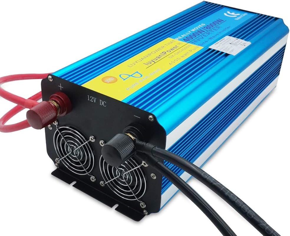 Spanningsomvormer 4000W 12V 230V zuivere sinus omvormer afstandsbediening 2 LED Power Inverter 2 stopcontacten en USB / 8000 W stootkracht