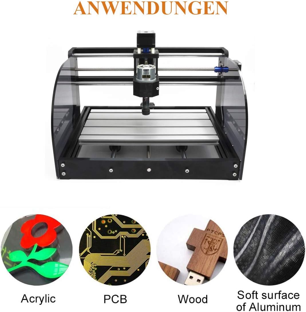 RATTMMOTOR CNC freesmachine 3018-Pro Max, 3 assen, CNC-frees-/graveermachine, GRBL besturing, 420 x 350 x 270 mm, ER11 voor PVC, PCB, houtsnijwerk, doe-het-zelf graveermachine