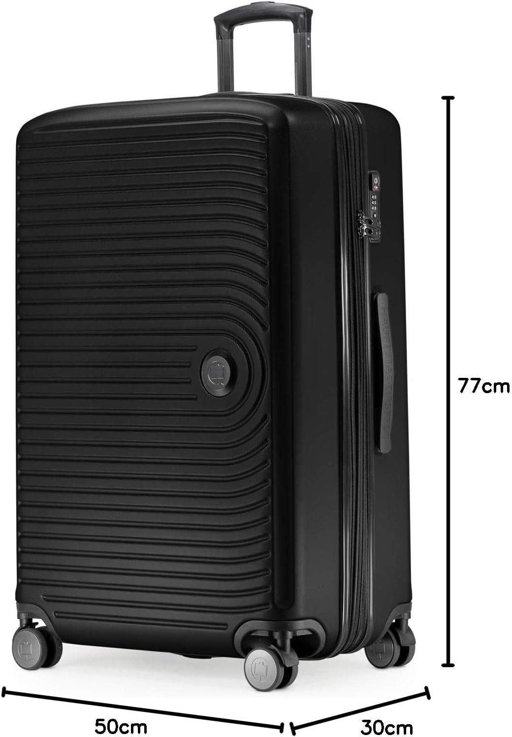 HAUPTSTADTKOFFER - Mitte - hard shell Koffer Trolley, Ingecheckte bagage uitbreidbaar, TSA, 77 cm, 130 L, Zwart