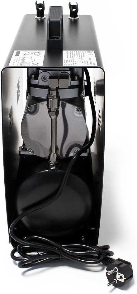 Wiltec airbrush compressor AF189A met luchttank en 1 cilinder luchtdruk tot 6 bar met automatische uitschakelfunctie en manometer