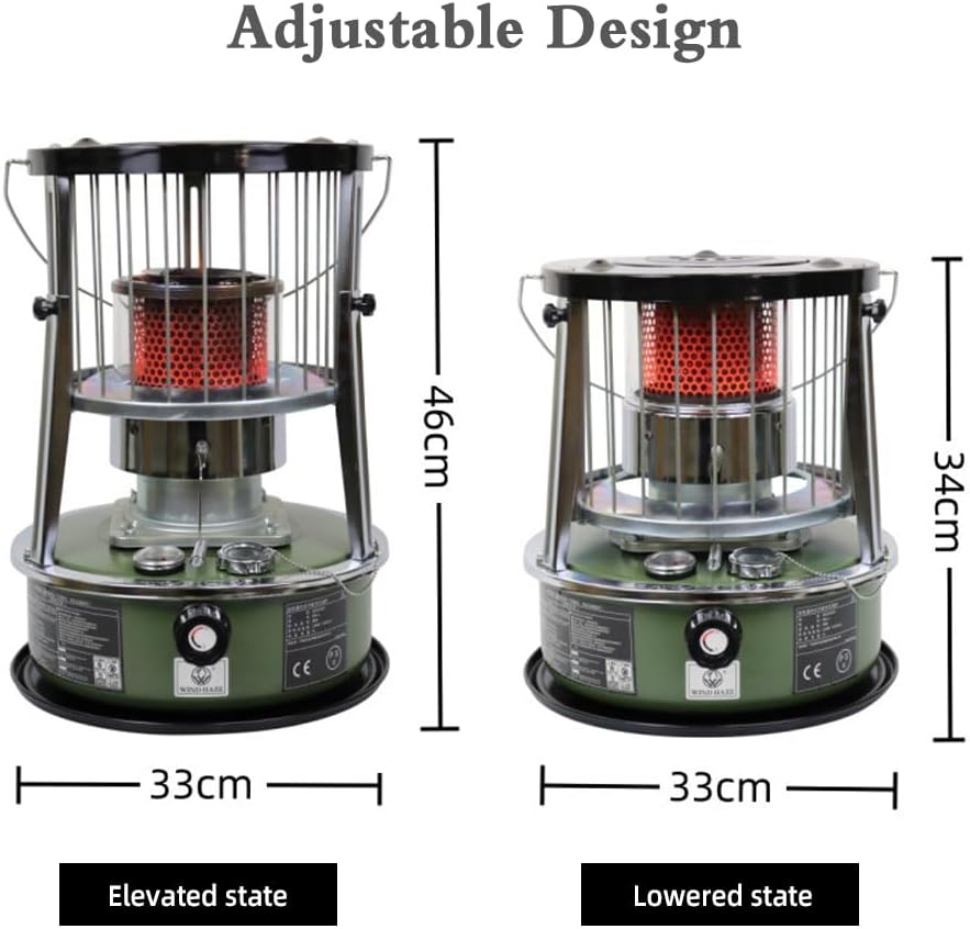 Kavolet Hefbare kerosine-oven, petroleumverwarming, mobiele verwarming zonder stroom, petroleumkachel, draagbare campingkachel, voor thuis, outdoor, camping, barbecue, ijsvissen, kerosine-kachel