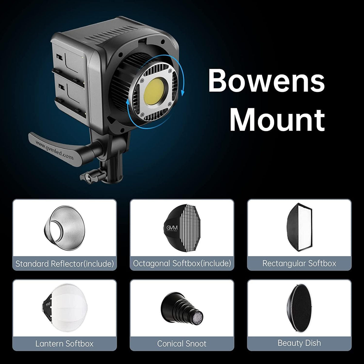 GVM 80W LED videolamp met softbox, app-bediening 2700K-7500K Bowens LED studiolicht continue verlichting, LED fotografie verlichting met 8 lichteffecten LED fotolamp voor studiovideo YouTube streaming