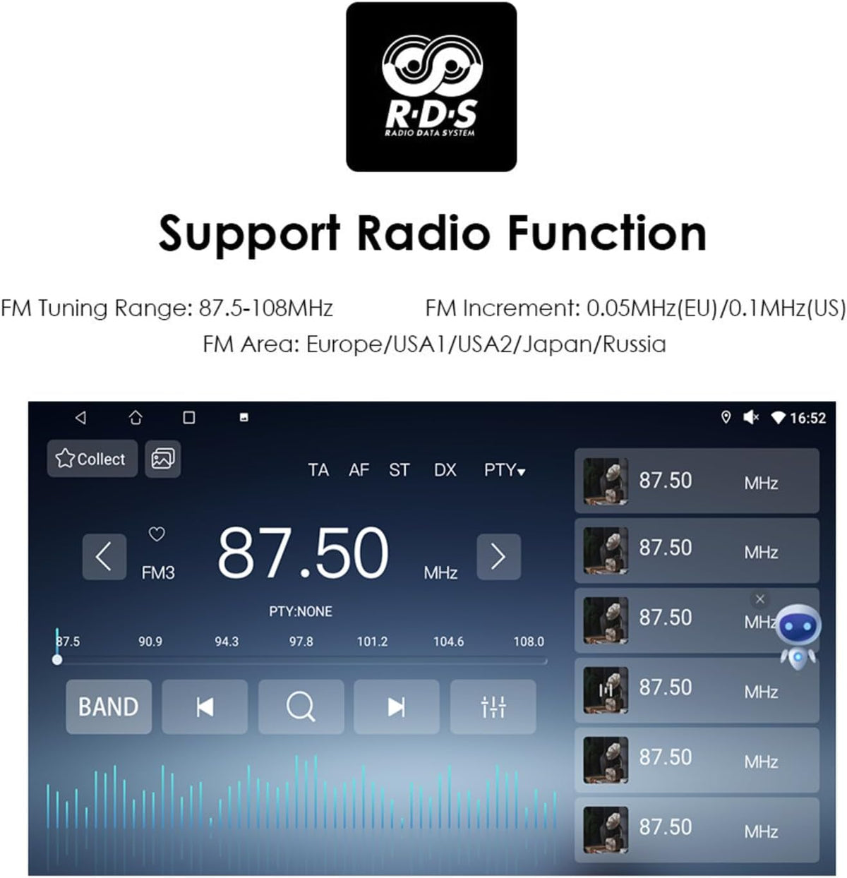 Ossuret Autoradio voor Hyundai I10 (2007-2013), 9 Inch Android 14 Aanraakscherm 2+32GB GPS Navigatie met Carplay Android Auto WiFi Bluetooth Stuurwielbediening DSP USB TPMS OBD2 DAB+