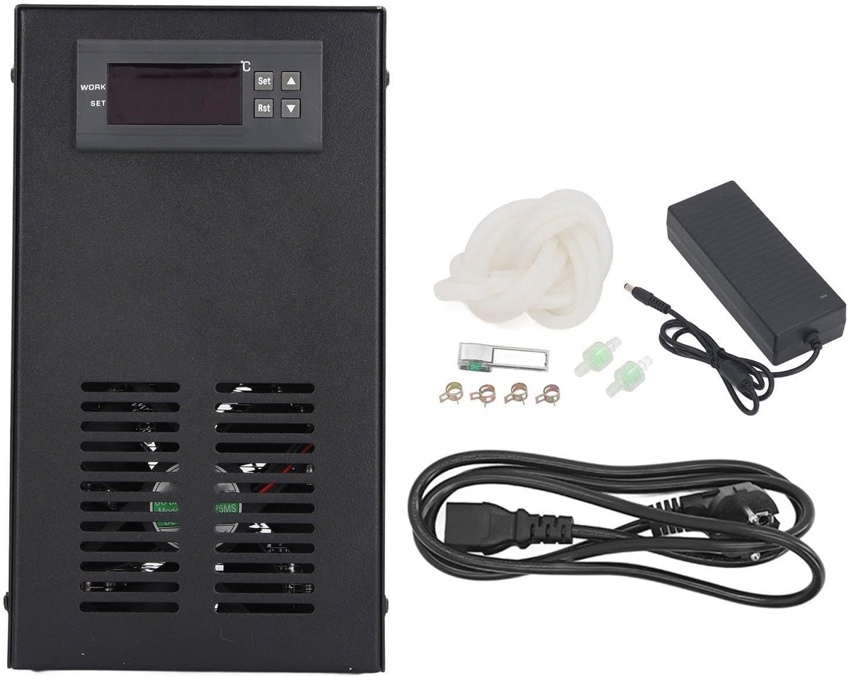 Aquarium waterkoeler – Aquariumkoeler – Waterchiller – Waterkoelsysteem – Koelmachine – 70W – Voor Zoetwater En Zoutwater – Voor Aquaria Tot 20 Liter