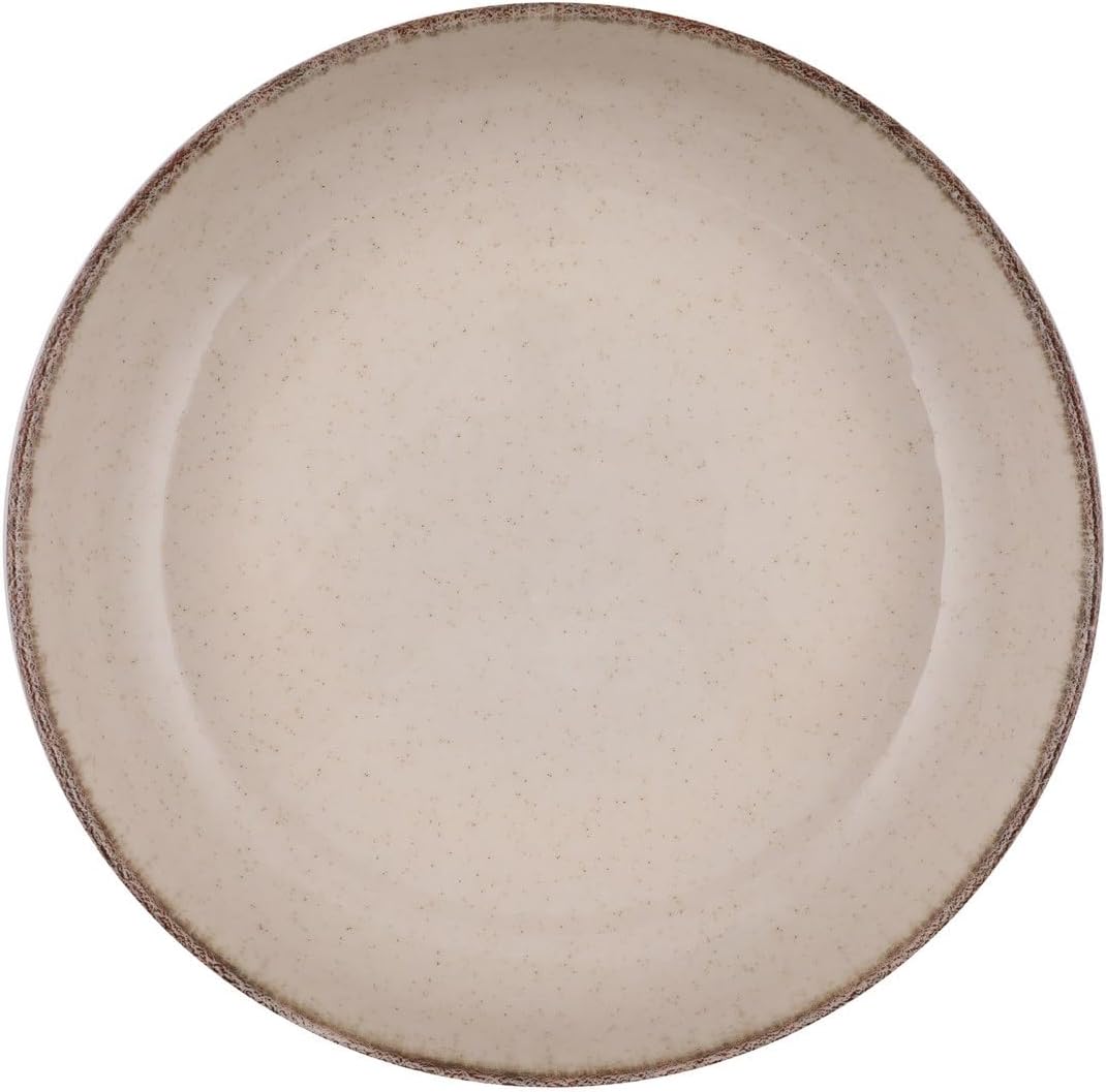 Elegante 16-delige dinerset, 100% porselein, crèmekleur, inclusief 4 borden (24 cm), borden (20 cm), kommen (15 cm), mokken, vaatwasmachinebestendig en magnetronbestendig