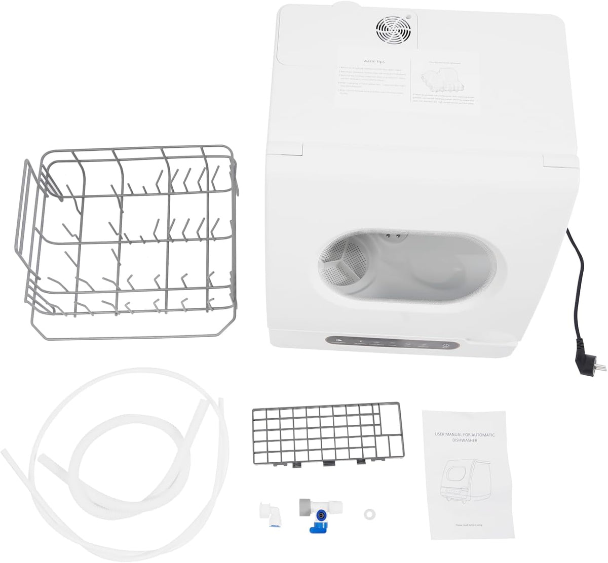 Mini Dishwasher with 5 Modes Table Dishwasher 800 W 5 L 55 dB Dishwasher Freestanding for Homes Motorhomes 45 x 45 x 38 cm
