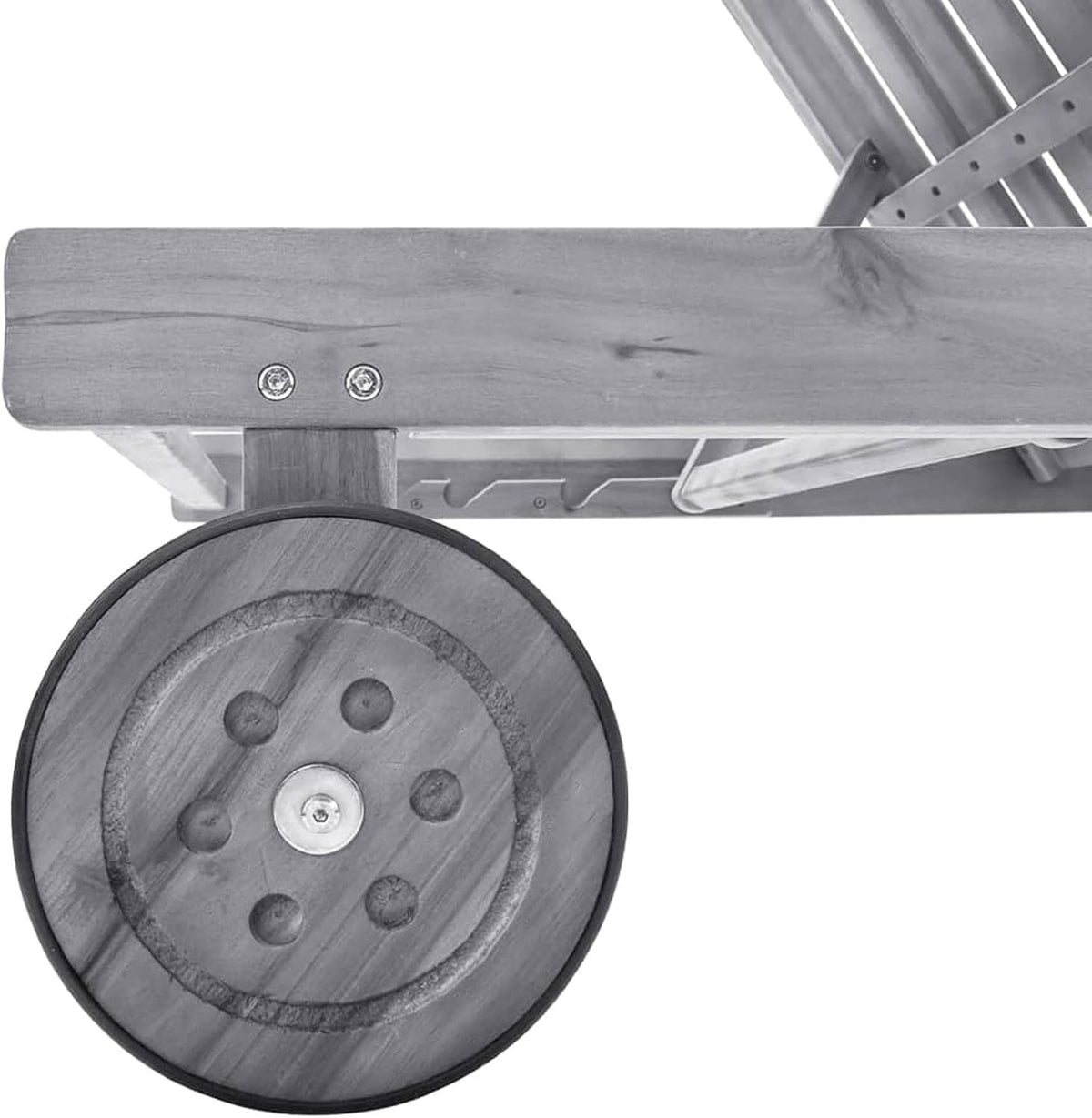 Sun lounger and cushion grey anthracite single lounger hammock garden terrace balcony outdoor terrace pool chairs solid acacia wood grey - QUORE