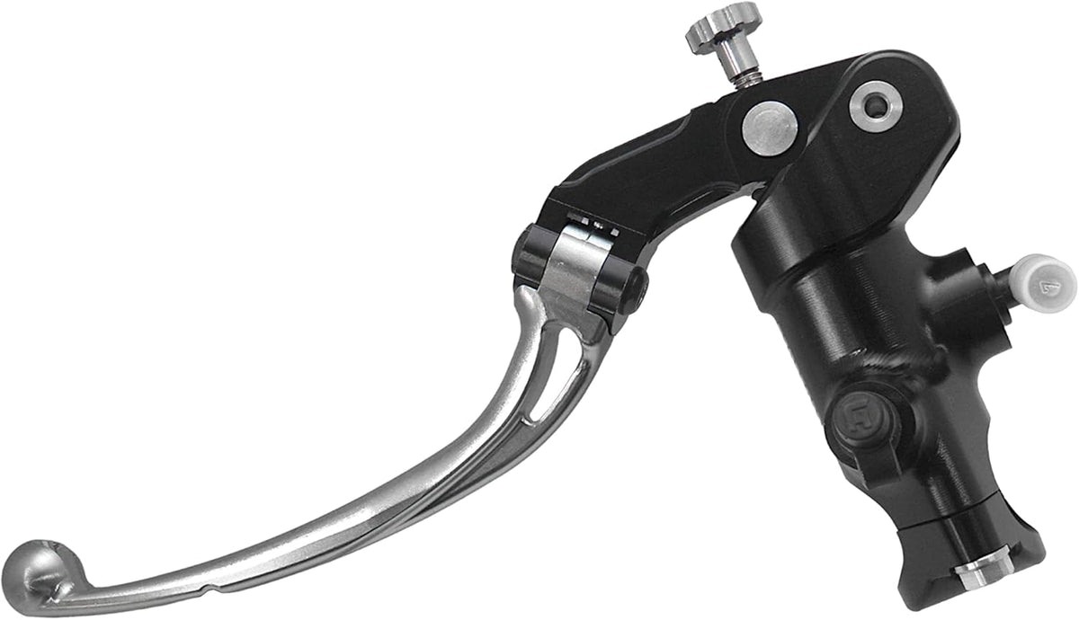 Gesmede koppelingspomp 19 x 20 met zwarte geanodiseerde pompbehuizing, lange hendel zilver (knop + hendel) voor BMW HP4 van 2013 tot 2014, DC 1000
