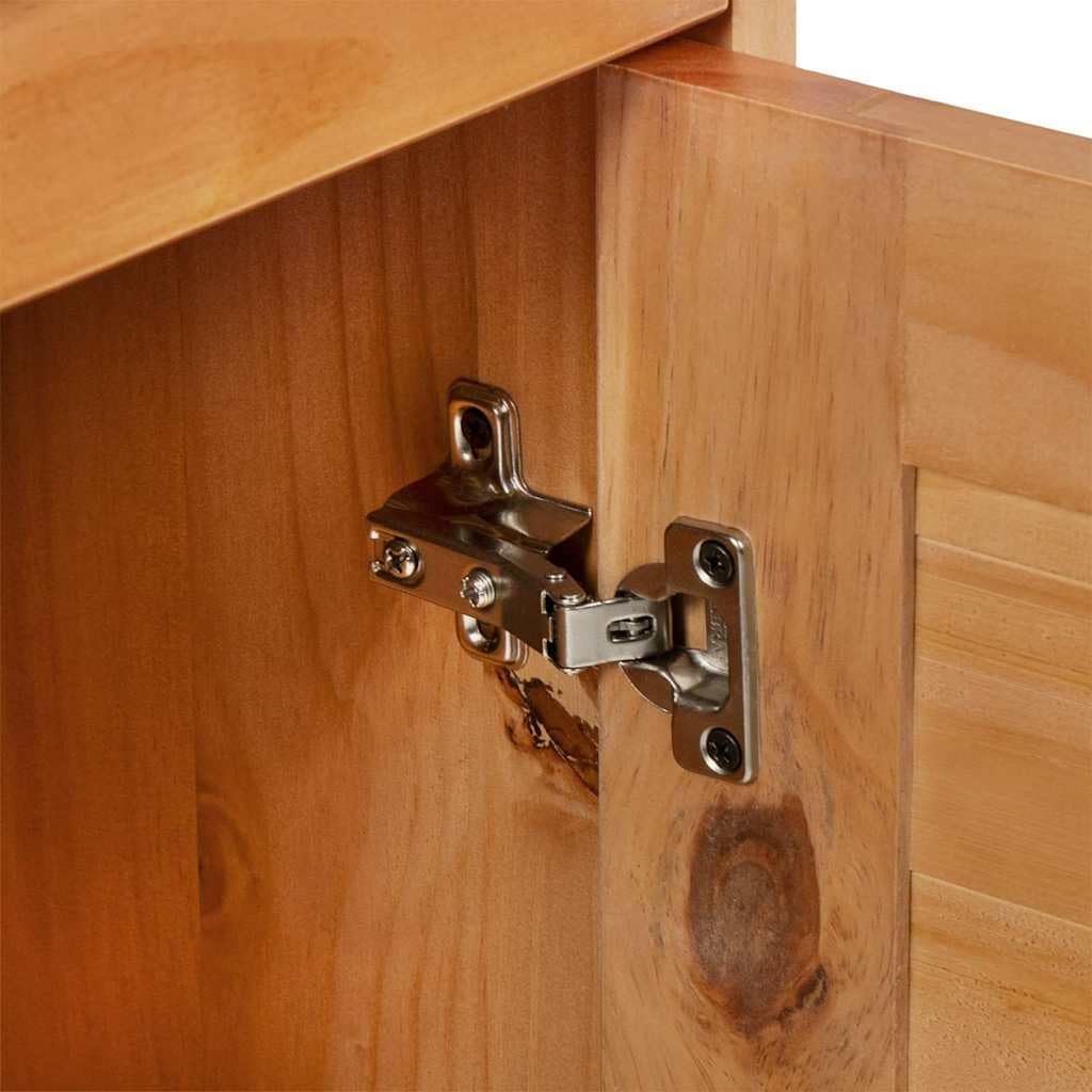 vidaXL Bathroom Storage Set Honey Brown Washbasin Cabinet Mirror Cabinet Rustic Style Solid Pine Wood 37 x 34 x 80 cm Spacious Wall Mounted Heat Resistant Antique Metal Knobs For Indoor Use Only - QUORE