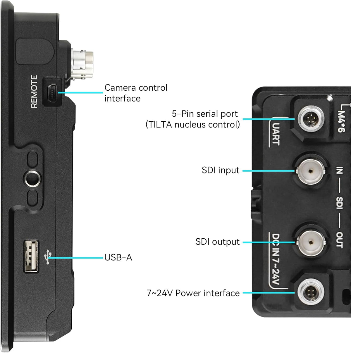 Portkeys BM5IV camera monitor 5,5 inch 2000nit camera control monitor 4K HDMI in/out SDI ondersteuning, kabelbesturing voor A7III A7IV A7SIII FX3 ZV-1 EOS R5 R6 C300 C200 GH6 S5, aluminium behuizing