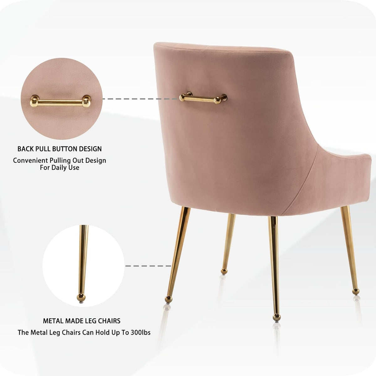 Eetkamerstoelen (set van 2), moderne eetkamerstoelen met gouden poten, cosmetica-stoelen, woonkamerfauteuils voor bureau, slaapkamer en keuken