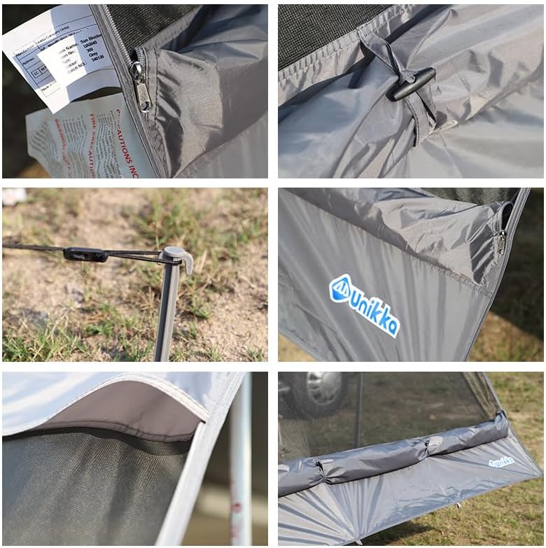 Awning Sun & Regen Blocker Front Wall & Side Walls voor Camper Van, Motorhome en Caravan Minivan-Bus Awning Wall Made Tweelaags Ontwerp (440 x 200cm)