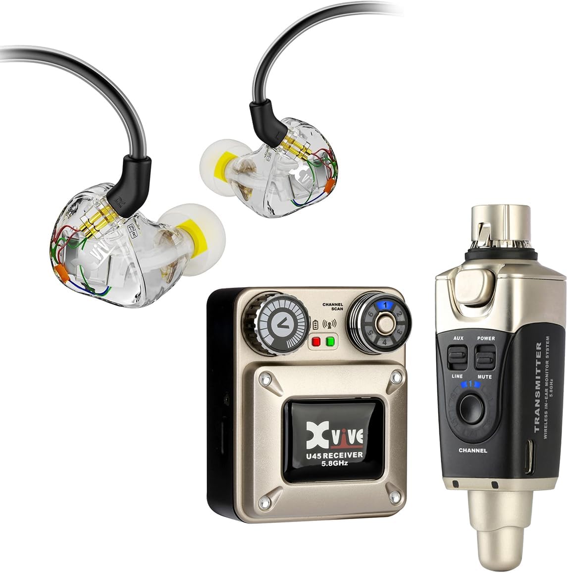 XVIVE U45T9-5.8 GHZ DRAADLOOS IN OORMONITOR SYSTEEM PLUS IN OORMONTOREN EN CASE